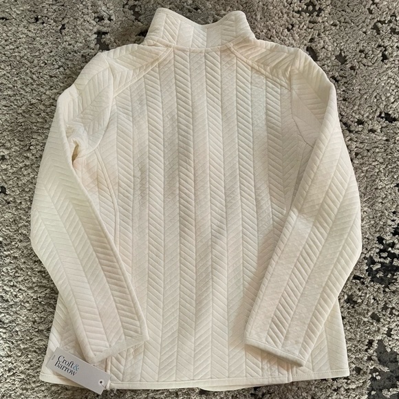 NWT Womens Petite Croft & Barrow Cream Zip Up - Picture 2 of 5